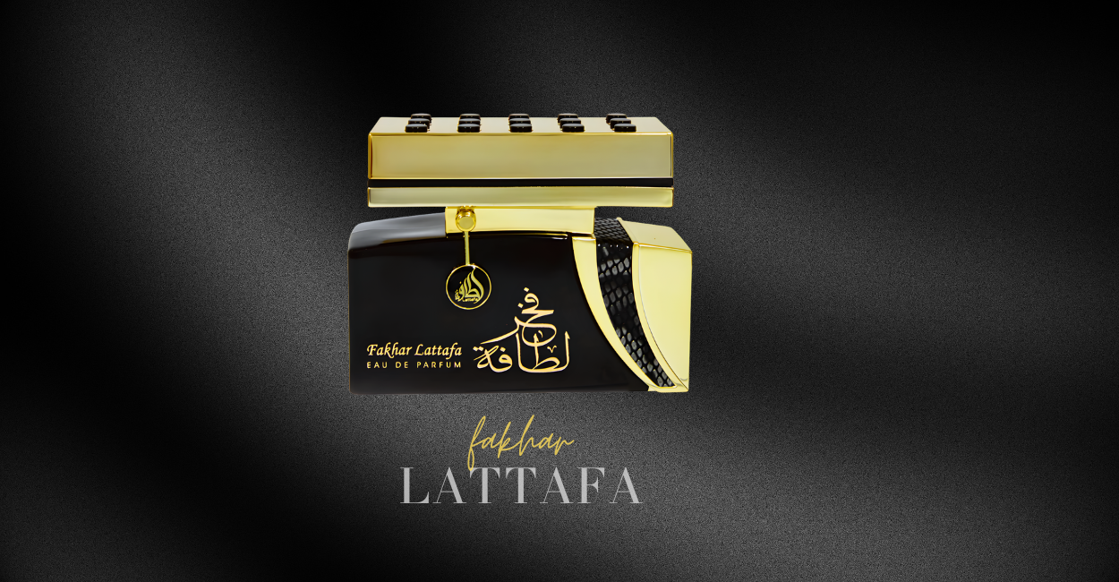 Lattafa Fakhar 100ml Eau de Parfum bottle with gold cap and clear glass design