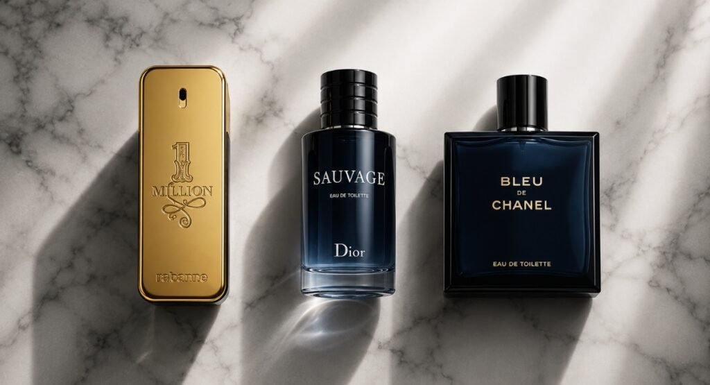 Paco Rabanne 1 Million EDT compared to Dior Sauvage and Bleu de Chanel men's fragrances 2026