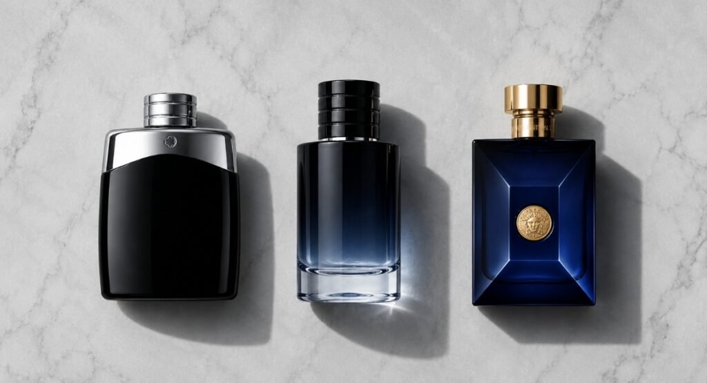 Mont Blanc Legend EDT vs Dior Sauvage vs Versace Dylan Blue men fragrance comparison 2026
