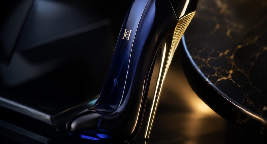 Carolina Herrera Good Girl EDP stiletto bottle dark editorial luxury 2026