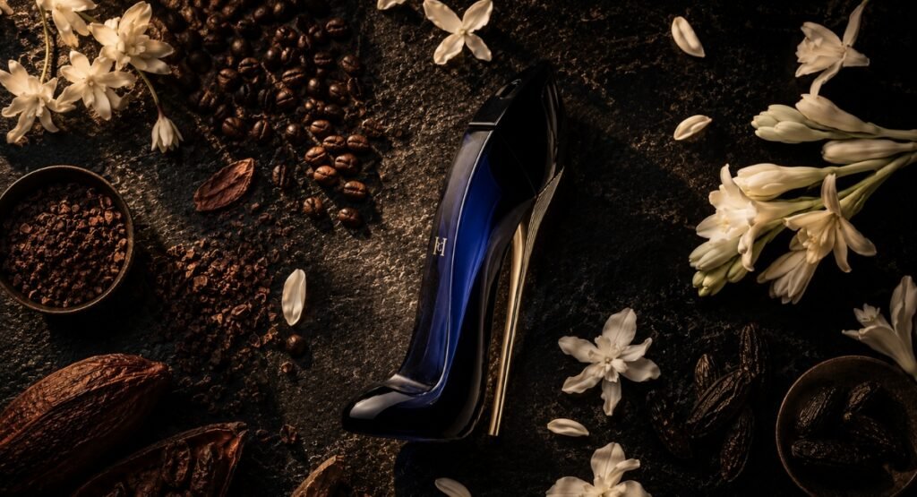 Good Girl EDP Carolina Herrera fragrance notes visual dark floral display