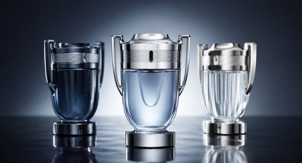 Invictus EDT Paco Rabanne compared with similar fresh aquatic cologne bottles