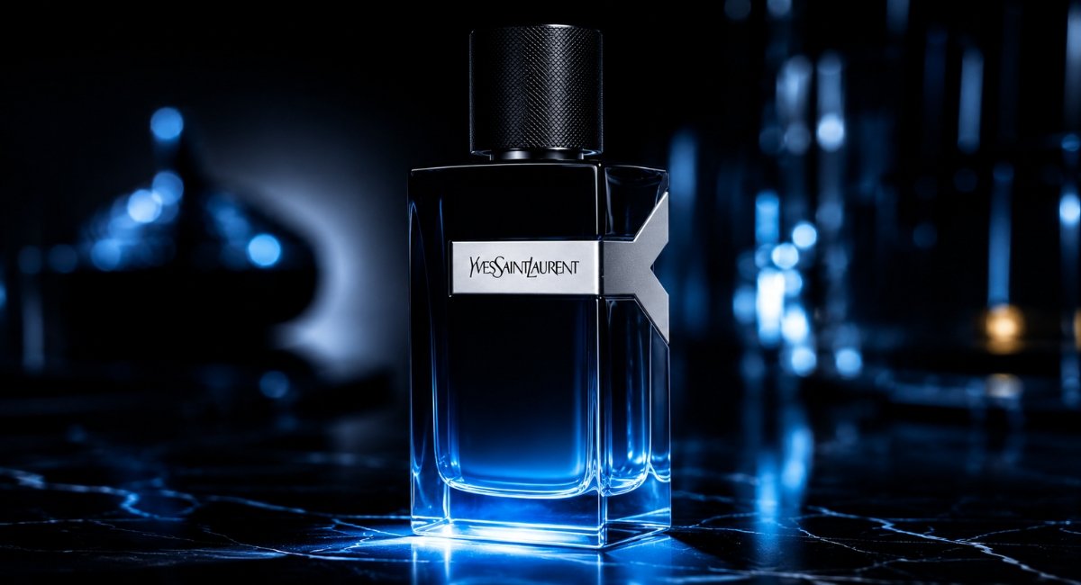 YSL Y Eau de Parfum bottle glowing on dark surface — YSL Y EDP Review 2026