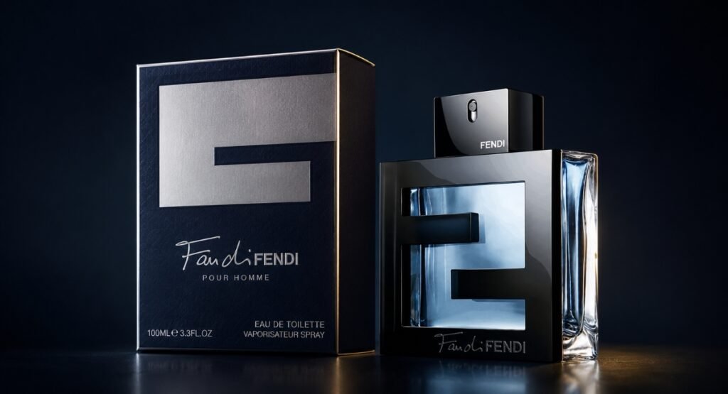 Fan di Fendi Acqua bottle and box packaging close-up