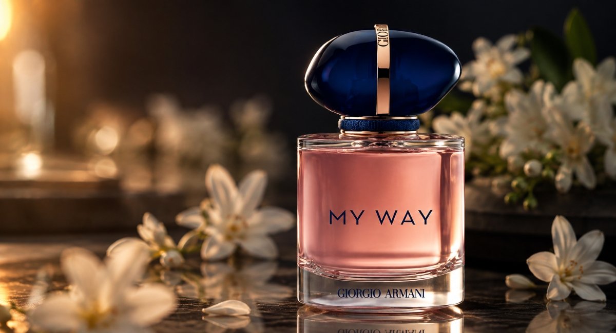 Giorgio Armani My Way EDP review bottle in soft cinematic light