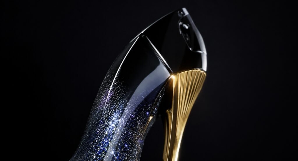 Carolina Herrera Good Girl Supreme stiletto bottle glitter design closeup
